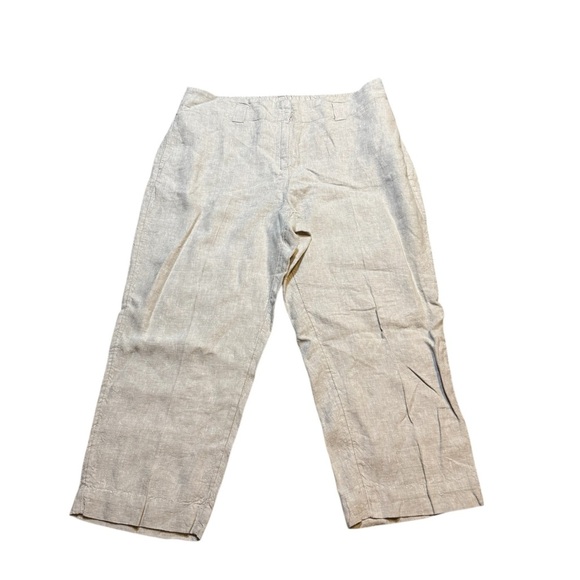 ✨ CHICO’S 100% Linen Wide Leg Pants Size 16 Tan Beige Neutral Summer Resort ✨ - Picture 1 of 5